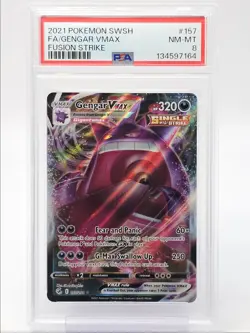 GENGAR VMAX 2021 POKEMON SWSH FUSION STRIKE RARE 157/264 PSA 8 Q3628 - Image 1