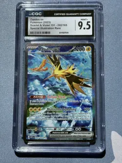 2023 Pokemon Scarlet & Violet 151 Zapdos ex Illustration Rare 202/165 CGC 9.5 - Image 1