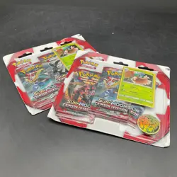 Lot of (2) Pokemon TCG Sun & Moon Crimson Invasion 3-Pack Blisters SEALED NEW - Image 1