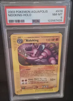 2003 Pokemon Aquapolis Nidoking Holo #H18/H32 PSA 8 - Image 1