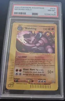 2003 Pokemon Aquapolis Nidoking Holo #H18/H32 PSA 8 - Image 2
