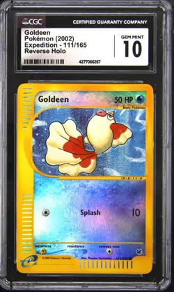 2002 POKEMON EXPEDITION REVERSE HOLO GOLDEEN CGC 10 - Image 1