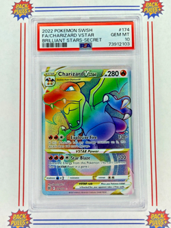 Charizard VSTAR Brilliant Stars Full Art Secret Rare 174 PSA 10 Gem Mint Pokemon - Image 1