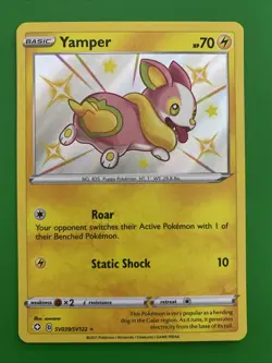 Pokemon TCG Yamper SV039/SV122 Shining Fates: Shiny Vault Holo Rare Mint - Image 1