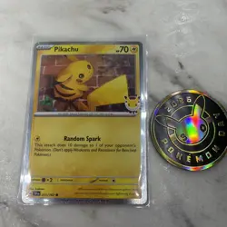 Pikachu 051/162 PLANT FART SWIRL 🌀 Cosmos holo Pokemon Day 2026 Stamped Promo - Image 1