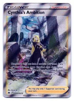 Cynthia's Ambition GG60/GG70 Rare Ultra Crown Zenith Galarian Gallery Pokemon NM - Image 1