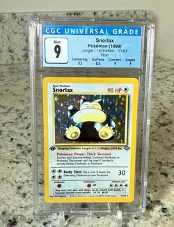 CGC 9 Snorlax 1999 Jungle 1st Edition 11/64 Holo Pokemon Card Ebay Authenticated - Image 1