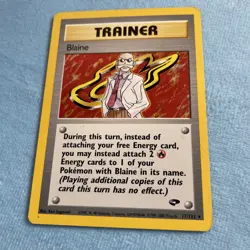 Pokemon TCG Blaine Trainer Card Gym Challenge Holo Rare 17/132 Holographic MP - Image 1
