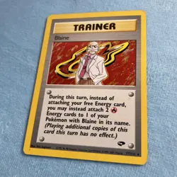 Pokemon TCG Blaine Trainer Card Gym Challenge Holo Rare 17/132 Holographic MP - Image 2