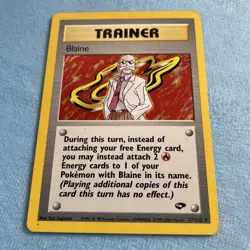 Pokemon TCG Blaine Trainer Card Gym Challenge Holo Rare 17/132 Holographic MP - Image 3