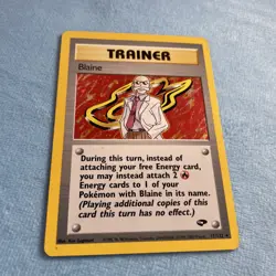 Pokemon TCG Blaine Trainer Card Gym Challenge Holo Rare 17/132 Holographic MP - Image 4