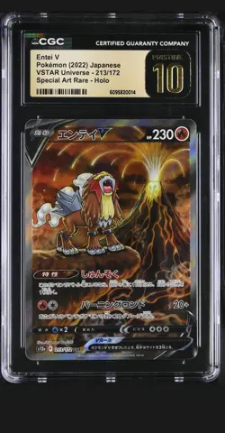 CGC 10 Pristine Entei V Holo 213/172 Pokemon Japanese VSTAR Universe - Image 1