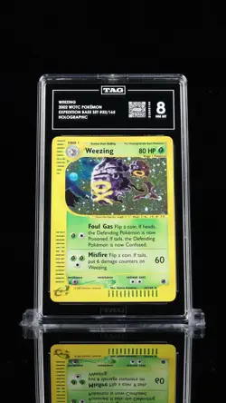 Weezing 2002 Expedition Holo Swirl Pokemon Card 32/165 TAG 8 - NM MT - Image 1