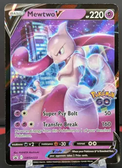 Pokemon Mewtwo V #SWSH223 English Pokemon GO Black Star Promo Stamped - Image 1