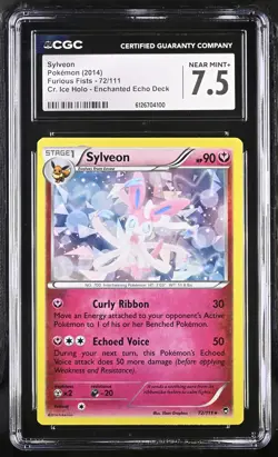 CGC 7.5 Sylveon 2014 Furious Fists 72/111 Cracked Ice Holo Pokemon Card - Image 1