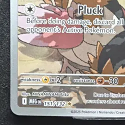 Pokemon Spearow 151/132 Illustration Rare Full Art Holo Me01 Mega Evolution 2025 - Image 3