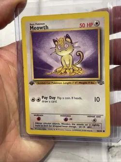 Pokemon Meowth 56/64 Jungle 1st Edition Common - WOTC Pokemon Vintage TCG MP+ - Image 2
