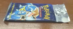 Pokemon Original Factory Sealed Base Set Booster Pack Long Crimp Blastoise Art - Image 2
