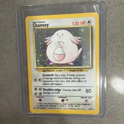 Pokemon TCG Chansey Base Set 3/102 Holo Rare Basic 120 HP English NM to LP - Image 1