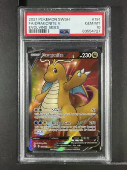 Dragonite V #191 2021 Pokemon Sword & Shield Evolving Skies PSA 10 250001 - Image 1