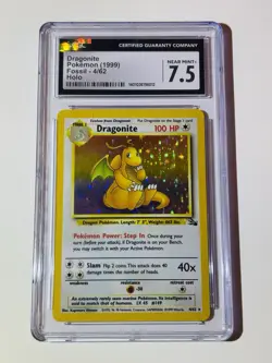 Pokemon Dragonite Fossil 4/62 Holo Rare 100 HP 1999 CGC 7.5 English Card - Image 1