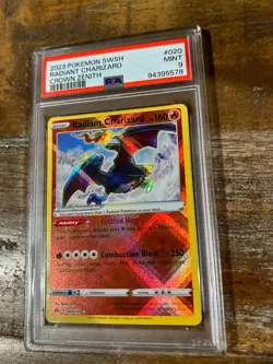 POKEMON 2023 Crown Zenith RADIANT CHARIZARD #020 PSA 9 RARE 7 - Image 1