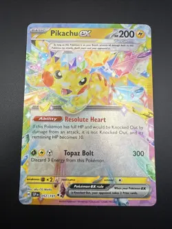 Pikachu ex 057/191 Sv08: Surging Sparks Holo Pokemon Card NM - Image 3