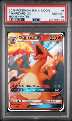 Pokemon Card Charizard GX 9/68 Ultra Rare Hidden Fates PSA 10 GEM MINT - Image 1