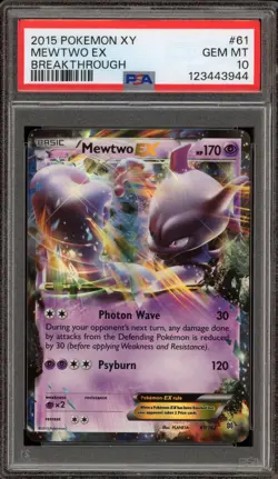 Pokemon Mewtwo EX XY Breakthrough Holo Ultra Rare #61 PSA 10 Gem Mint - Image 1
