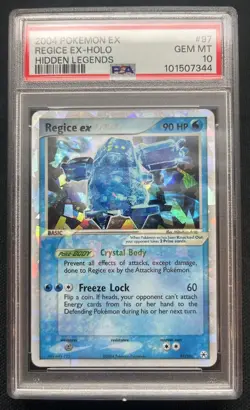 2004 POKEMON EX HIDDEN LEGENDS #97 REGICE EX-HOLO PSA 10 - Image 1