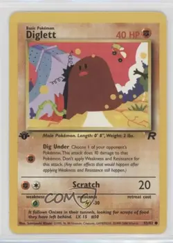 Diglett 1st Ed. Pokemon Team Rocket #52 2000 - Image 1
