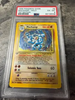 1999 Pokemon Machamp - (Base Set Shadowless) 008/102 Deck Exclusives Holo PSA 6 - Image 1