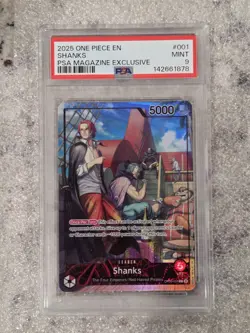 2025 ONE PIECE PROMOS PSA MAGAZINE EXCLUSIVE #001 SHANKS PSA 9 - Image 1