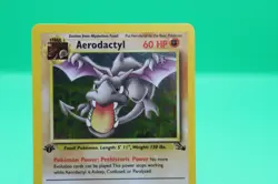 Aerodactyl - 1/62 - Pokemon Fossil 1st Edition Holo Rare Card WOTC LP - Image 2