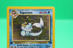 Pokemon TCG Vaporeon 1st Edition Holo Card 12/64 Jungle LP - Image 2