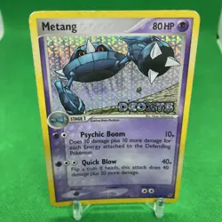 Metang 40/107 EX Deoxys Reverse Holo Stamped Pokemon Card LP - Image 1