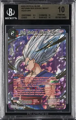 2023 DBS CARD G AME CRITICAL BLOW SPR #BT22009 SON GOHAN, BEAST ROAR BGS 10 - Image 1