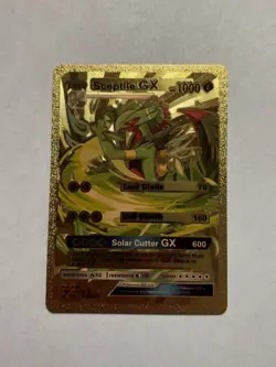 Sceptile GX Leaf Blade Solar Cutter Gold Foil Fan Art Display Card NM HP1000 - Image 1