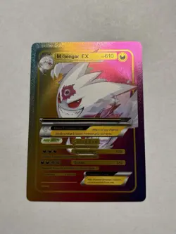 M Gengar EX HP610 Mega Evolution Rainbow Foil FAN ART Display Card Mint/NM - Image 1