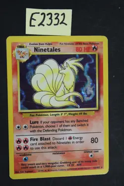 Pokemon TCG Ninetales Holo Rare Card 12/102 Base Set Unlimited 1999 MP (E2332 - Image 1