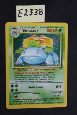 Pokemon Vintage Venusaur 15/102 Base Set Holo Card MP/HP (E2339 - Image 1