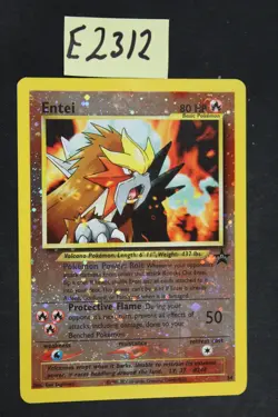 Pokemon TCG Entei #34 Black Star WOTC Movie Promo Reverse Holo Card LP (E2312 - Image 1