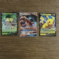Lot If 3 Jumbo Promo Pokemon Cards. Charizard Pikachu Alolan Exeggutor - Image 1