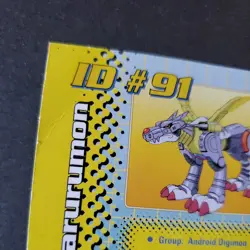 MetalGarurumon ID #91 DP 440 Digimon Card Toy Exclusive Promo Bandai 1999 damage - Image 3