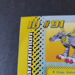 MetalGarurumon ID #91 DP 440 Digimon Card Toy Exclusive Promo Bandai 1999 damage - Image 4