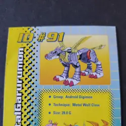 MetalGarurumon ID #91 DP 440 Digimon Card Toy Exclusive Promo Bandai 1999 damage - Image 5