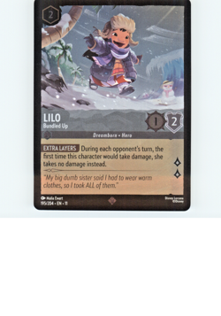 Disney Lorcana 195/204 Lilo Bundled Up NM Cold Foil - Image 1