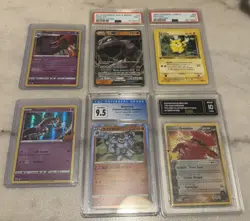 Pokemon Graded Slab Lot / Card Bundle 4 Graded slabs & More Pikachu, Groudon - Image 1