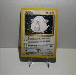 Pokemon Chansey Base Set Holo Rare 3/102 English 1999 WOTC Card - Image 1
