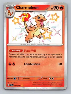 Pokemon TCG Charmeleon Card Scarlet & Violet Paldean Fates 110/091 Baby Shiny - Image 1